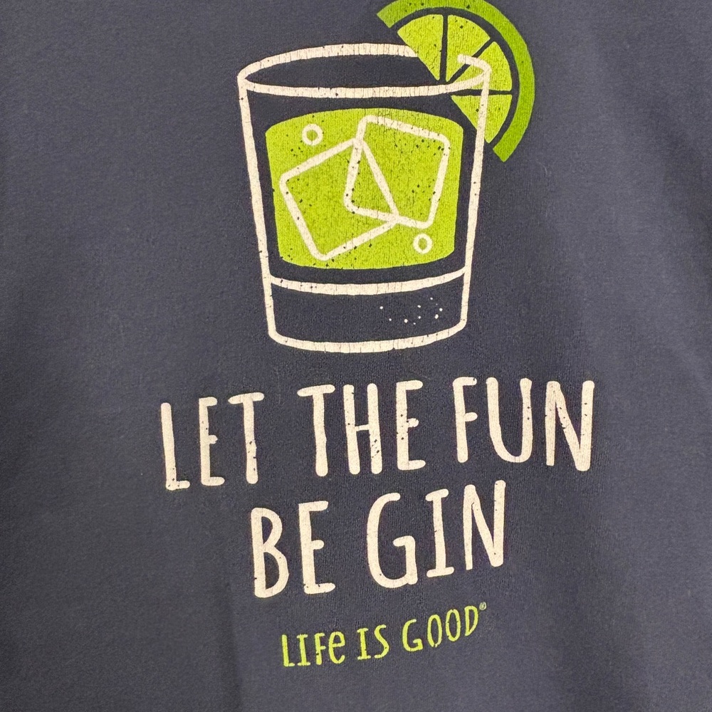 Life Is Good Crusher Tee Men L Let The Fun Begin Navy Blue Casual Graphic - Picture 10 of 12